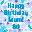 Happy 80th Birthday Mum Blue Daisies Confetti-exploding Greetings Card