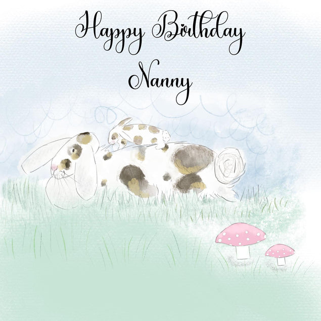 Rabbit Happy Birthday Nanny Confetti-exploding Greetings Card