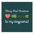 Merry First Christmas Boyfriend Heart And Arrow Confetti-exploding Greetings Card