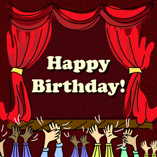 Clapping Hands Theatre Happy Birthday Confetti-exploding Greetings Card