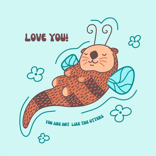 Love You! Otter With Wings Confetti-exploding Greetings Card