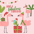 Fabulous Flamingos Christmas Confetti-exploding Greetings Card