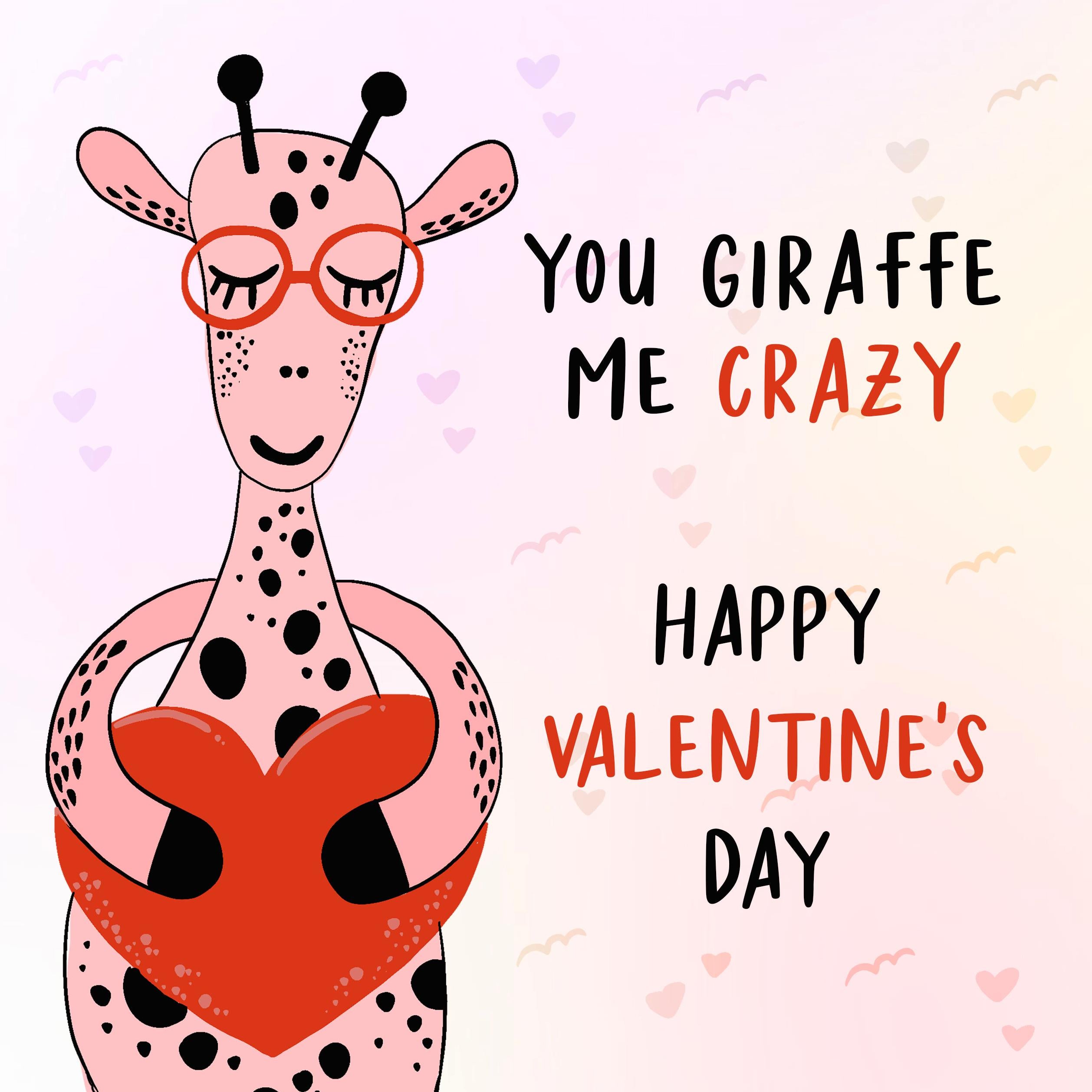 You Giraffe Me Crazy Valentine's Confetti-exploding Greetings Card – Boomf