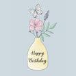 Vase Of Flowers And Butterfly Birthday Confetti-exploding Greetings Card