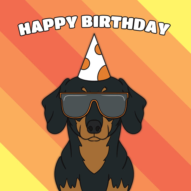 Cool Dachshund Dog Birthday Confetti-exploding Greetings Card