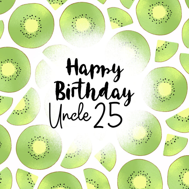 Fresh Kiwi Happy 25th Birthday Uncle Confetti-exploding Greetings Card