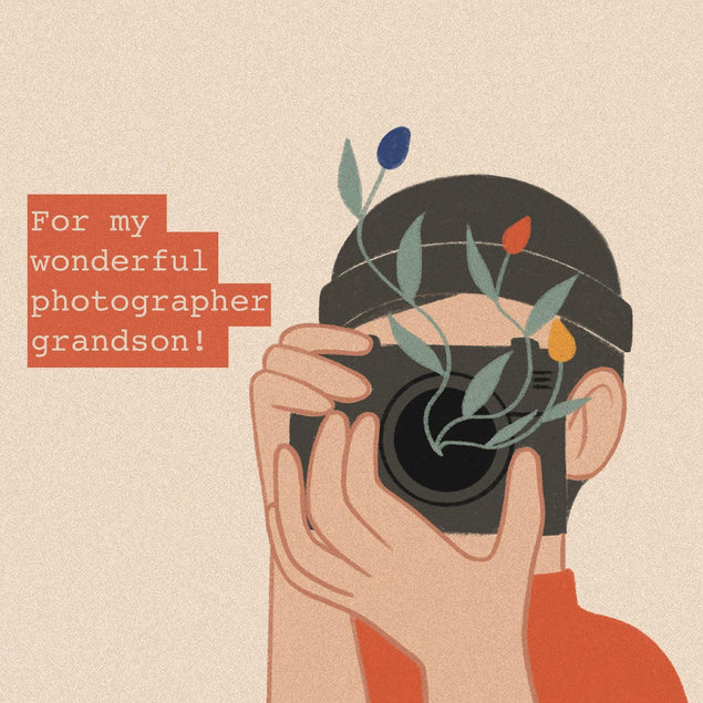 For My Wonderful Photographer Grandson Confetti-exploding Greetings Card