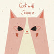 Get Well Soon Cute Cat Confetti-exploding Greetings Card