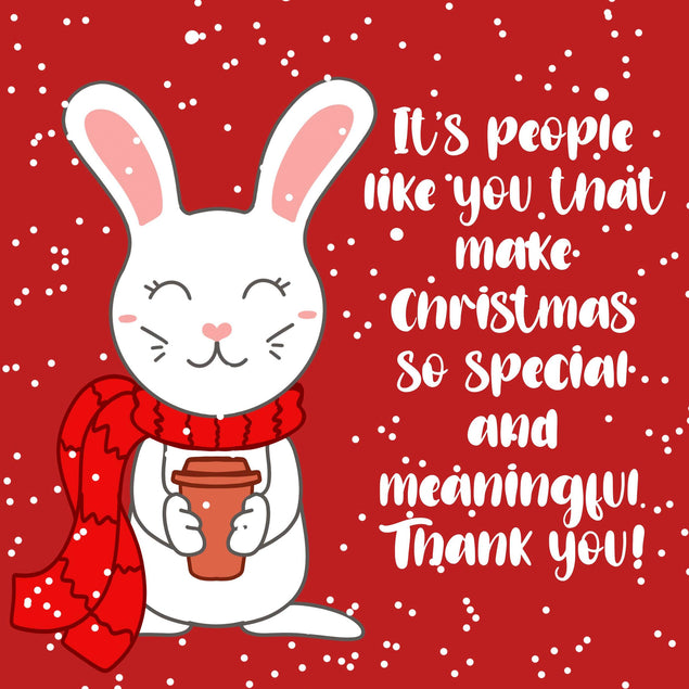Red Background Rabbit Merry Christmas Confetti-exploding Greetings Card