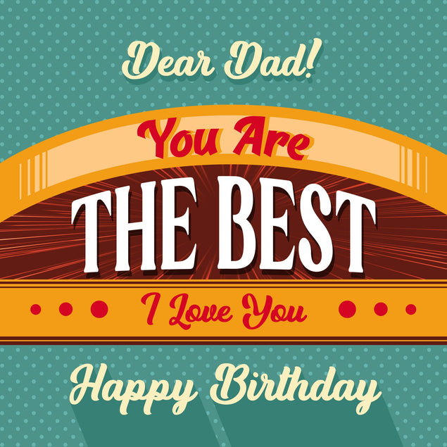 Vintage Poster Happy Birthday Dad Confetti-exploding Greetings Card