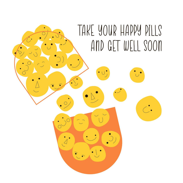 Get Well Happy Pills Confetti-exploding Greetings Card
