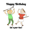Happy Birthday Let's Par-Tee! Golf Kids Confetti-exploding Greetings Card