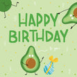 Funky Avocados Birthday Confetti-exploding Greetings Card