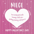 Happy Valentine's Day Niece Big White Heart Confetti-exploding Greetings Card