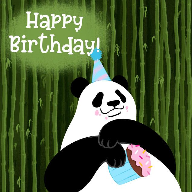Panda With A Cake Happy Birthday Confetti-exploding Greetings Card – Boomf