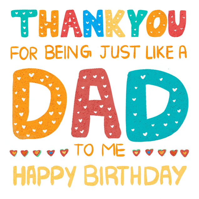 Thanks For Being Like A Dad Happy Birthday Confetti-exploding Greetings Card