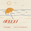 Happy Retirement Cartoon Beach Confetti-exploding Greetings Card