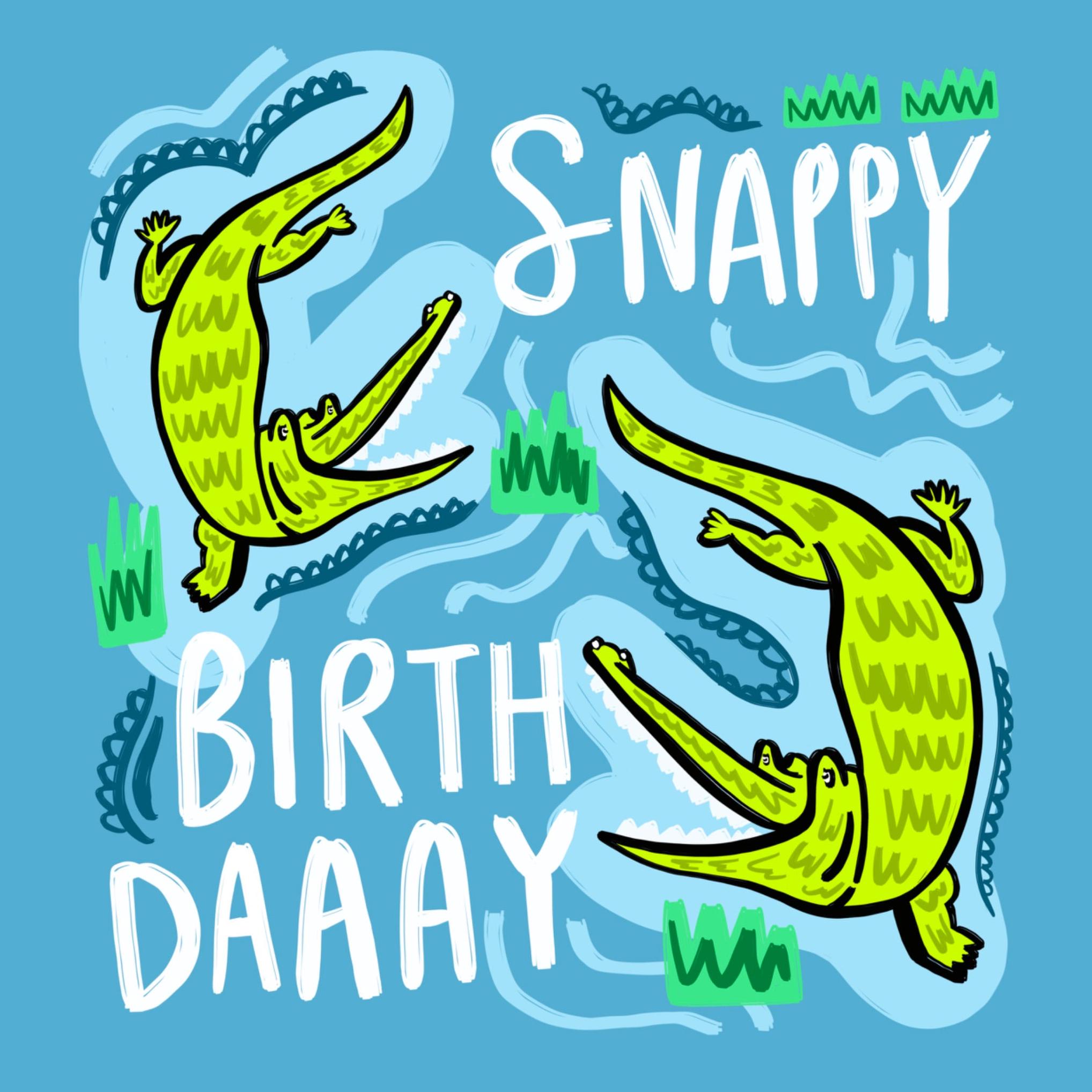 Alligators Snappy Birthday Confetti-exploding Greetings Card – Boomf