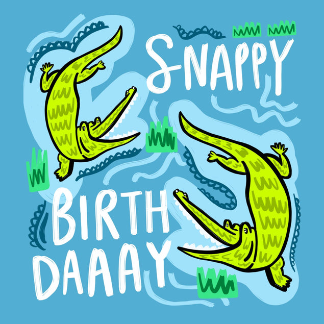 Alligators Snappy Birthday Confetti-exploding Greetings Card