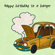 Birthday Banger Old Car Confetti-exploding Greetings Card