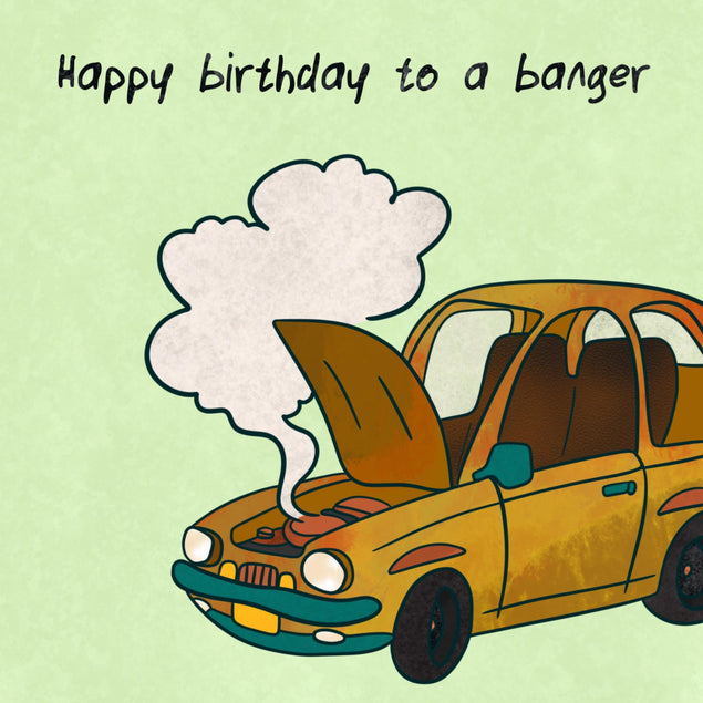 Birthday Banger Old Car Confetti-exploding Greetings Card