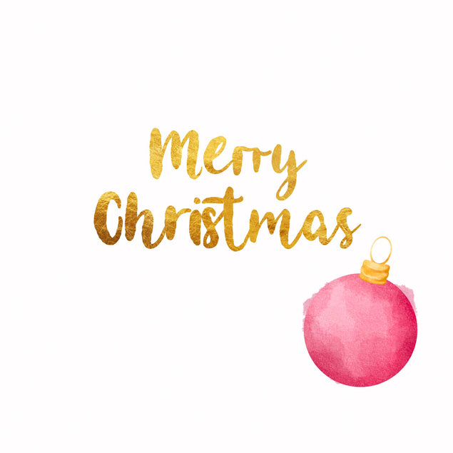 Merry Christmas Pink Bauble Confetti-exploding Greetings Card