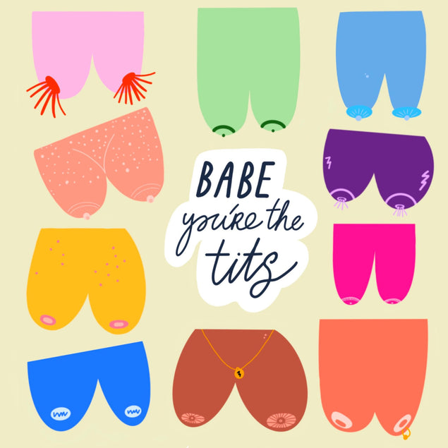 Babe You're The Tits Confetti-exploding Greetings Card