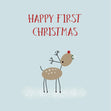 Little Reindeer Happy 1st Christmas Confetti-exploding Greetings Card