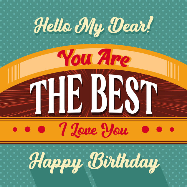 Vintage Poster Happy Birthday My Dear Confetti-exploding Greetings Card