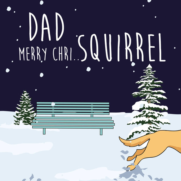 Dad Distracted Dog Squirrel Christmas Confetti-exploding Greetings Card