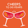 Cheers To 30 Years Confetti-exploding Greetings Card