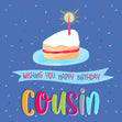 Wishing You Happy Birthday Cousin Confetti-exploding Greetings Card