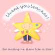 Thank You Teacher For Making Me Shine Like A Star! (Pink) Confetti-exploding Greetings Card