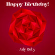 Happy July Birthday Gem Confetti-exploding Greetings Card