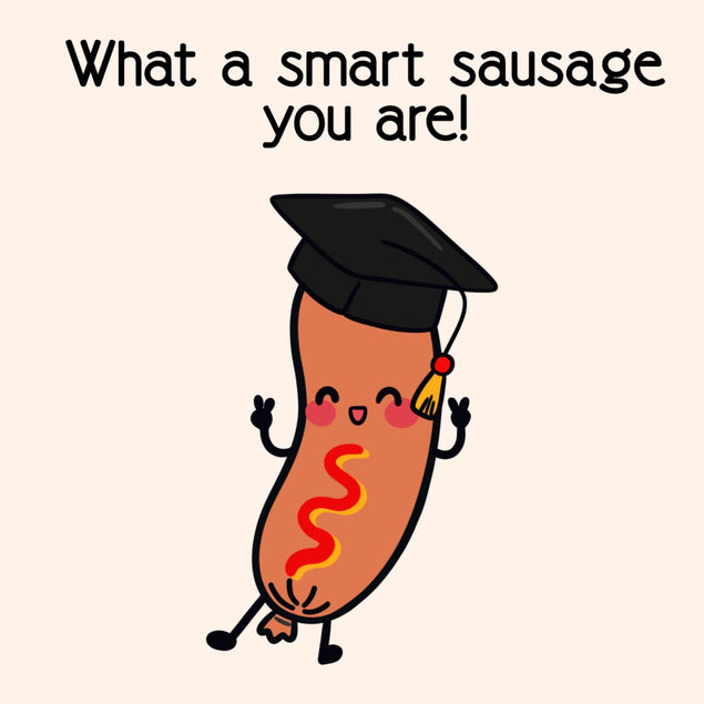 Smart Sausage Graduate Confetti-exploding Greetings Card