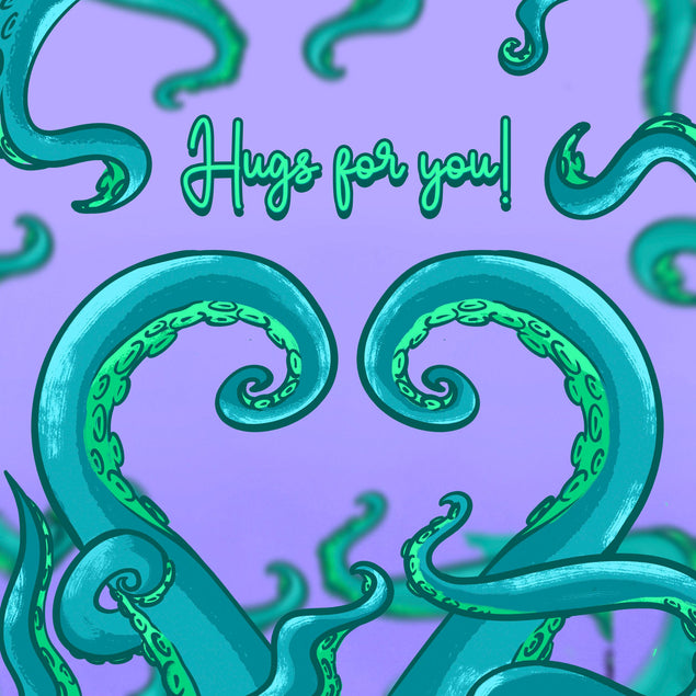 Hugs For You Heart-Shaped Tentacles Confetti-exploding Greetings Card