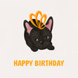 Black Frenchie Happy Birthday Confetti-exploding Greetings Card