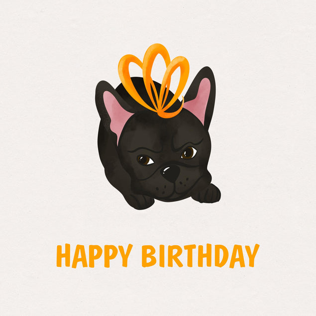 Black Frenchie Happy Birthday Confetti-exploding Greetings Card