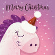 Merry Christmas Cute Unicorn Confetti-exploding Greetings Card