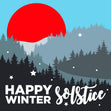 Happy Winter Solstice Red Sun Confetti-exploding Greetings Card