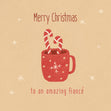Cacao Merry Christmas For Fiance Confetti-exploding Greetings Card