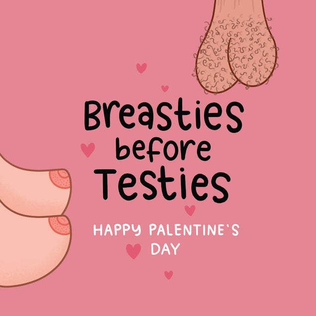Breasties Before Testies Valentine's Day Confetti-exploding Greetings Card