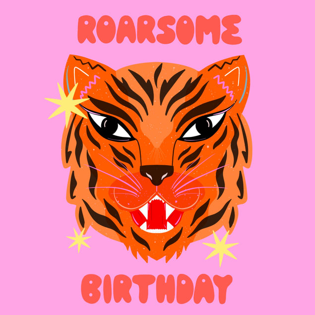 Fabulous Tiger Roarsome Birthday Confetti-exploding Greetings Card