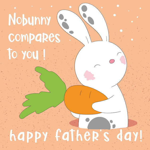 Happy Father's Day Orange Rabbit Confetti-exploding Greetings Card