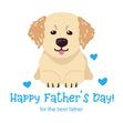 Happy Father's Day Cute Golden Retriever Puppy Confetti-exploding Greetings Card
