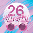 Happy 26th Birthday Cupcake Glasses Confetti-exploding Greetings Card
