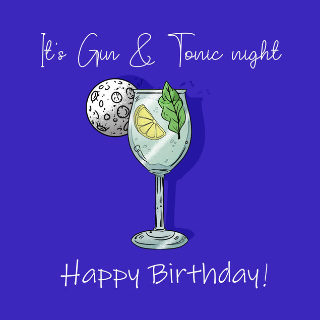 Happy Birthday It's Gin And Tonic Night Confetti-exploding Greetings Card