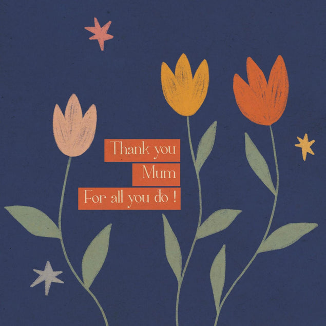 Thank You Mum Tulips Confetti-exploding Greetings Card