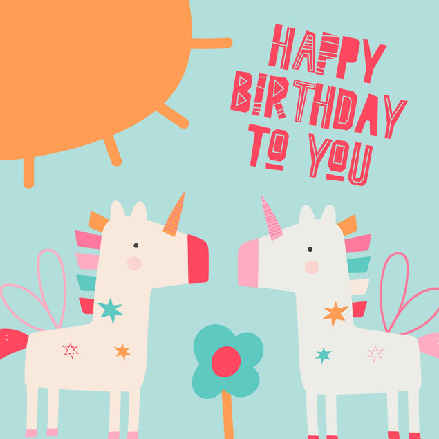 Unicorns Birthday Confetti-exploding Greetings Card