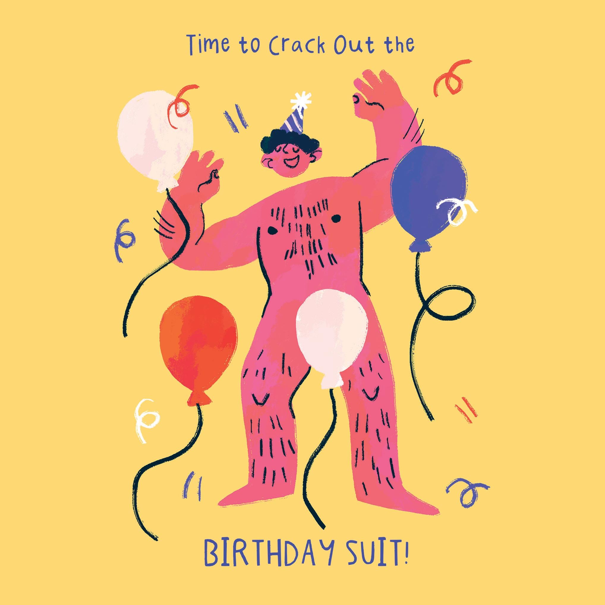 Birthday Suit Naked Man Birthday Confetti-exploding Greetings Card – Boomf